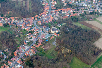 Neewiller-près-Lauterbourg dans le département Bas Rhin, France vue du ciel