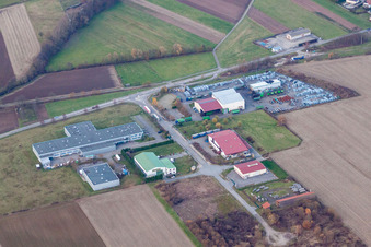 Vue oblique de Scheibenhardt, production pétrolière à Scheibenhard dans le département Bas Rhin, France