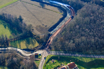 Vue aérienne de Rue Abtswald à Wörth am Rhein dans le département Rhénanie-Palatinat, Allemagne