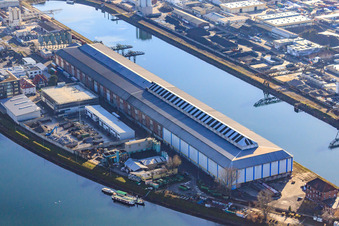 Vue aérienne de Jérich Allemagne Karlsruhe à le quartier Mühlburg in Karlsruhe dans le département Bade-Wurtemberg, Allemagne