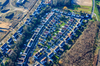 Vue aérienne de Blenkerstraße, Blindstr à le quartier Knielingen in Karlsruhe dans le département Bade-Wurtemberg, Allemagne