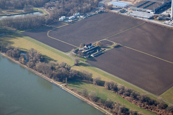 Quartier Maximiliansau in Wörth am Rhein dans le département Rhénanie-Palatinat, Allemagne du point de vue du drone