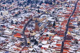 Vue aérienne de Martkstr à Kandel dans le département Rhénanie-Palatinat, Allemagne
