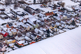 Photographie aérienne de Saarstraße en hiver avec de la neige à Kandel dans le département Rhénanie-Palatinat, Allemagne