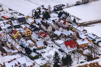 Photographie aérienne de Saarstraße en hiver avec de la neige à Kandel dans le département Rhénanie-Palatinat, Allemagne