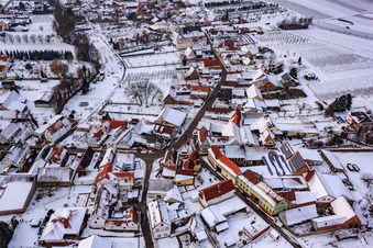 Photographie aérienne de Haingasse x Hauptstraße dans la neige à Dierbach dans le département Rhénanie-Palatinat, Allemagne