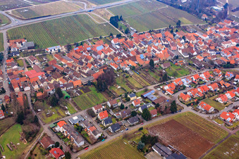 Vue aérienne de À Neuberg en hiver à le quartier Wollmesheim in Landau in der Pfalz dans le département Rhénanie-Palatinat, Allemagne