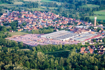Vue aérienne de Seltz dans le département Bas Rhin, France