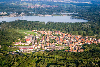 Vue aérienne de Seltz dans le département Bas Rhin, France