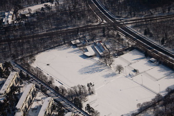 Vue aérienne de Weststadt à le quartier Nordstadt in Karlsruhe dans le département Bade-Wurtemberg, Allemagne