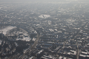 Photographie aérienne de Verrouillage à le quartier Innenstadt-West in Karlsruhe dans le département Bade-Wurtemberg, Allemagne