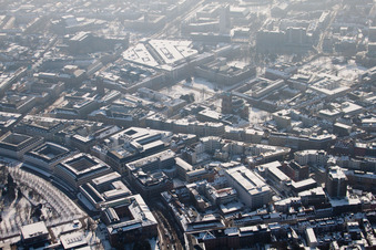 Photographie aérienne de Cercle à le quartier Innenstadt-West in Karlsruhe dans le département Bade-Wurtemberg, Allemagne