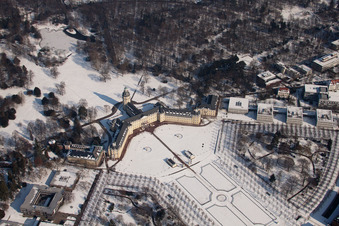 Verrouillage à le quartier Innenstadt-West in Karlsruhe dans le département Bade-Wurtemberg, Allemagne vue d'en haut