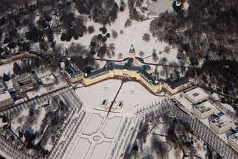 Verrouillage à le quartier Innenstadt-West in Karlsruhe dans le département Bade-Wurtemberg, Allemagne depuis l'avion