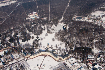 Vue d'oiseau de Verrouillage à le quartier Innenstadt-West in Karlsruhe dans le département Bade-Wurtemberg, Allemagne