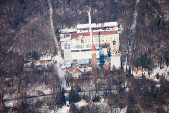 Vue aérienne de Manufacture nationale de majolique à le quartier Innenstadt-West in Karlsruhe dans le département Bade-Wurtemberg, Allemagne