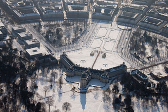 Vue aérienne de Verrouillage à le quartier Innenstadt-Ost in Karlsruhe dans le département Bade-Wurtemberg, Allemagne
