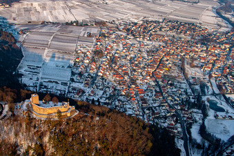 Ruines de Landeck à Klingenmünster dans le département Rhénanie-Palatinat, Allemagne d'un drone