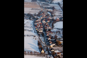 Photographie aérienne de En hiver à le quartier Drusweiler in Kapellen-Drusweiler dans le département Rhénanie-Palatinat, Allemagne