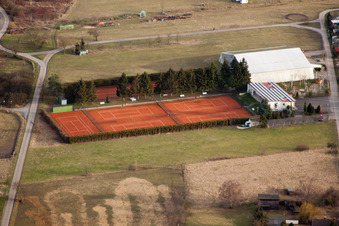 Vue aérienne de Club de tennis à le quartier Karlsdorf in Karlsdorf-Neuthard dans le département Bade-Wurtemberg, Allemagne