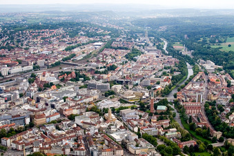 Vue aérienne de Quartier Innenstadt in Pforzheim dans le département Bade-Wurtemberg, Allemagne