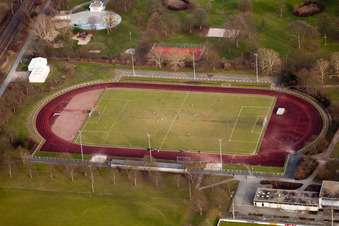 Vue aérienne de 1. FC 1899 eV à Bruchsal dans le département Bade-Wurtemberg, Allemagne
