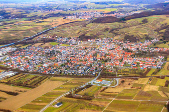 Vue aérienne de Vue de la ville depuis le sud-ouest à Rauenberg dans le département Bade-Wurtemberg, Allemagne