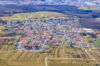 Vue aérienne de Quartier du nord à le quartier Rettigheim in Mühlhausen dans le département Bade-Wurtemberg, Allemagne