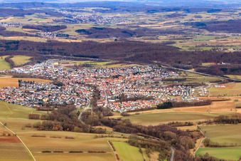 Vue aérienne de De l'ouest à le quartier Baiertal in Wiesloch dans le département Bade-Wurtemberg, Allemagne