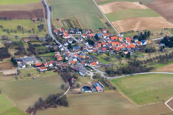 Vue aérienne de Du sud-ouest à le quartier Maisbach in Nußloch dans le département Bade-Wurtemberg, Allemagne