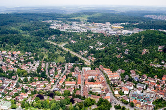 Vue aérienne de N à le quartier Brötzingen in Pforzheim dans le département Bade-Wurtemberg, Allemagne
