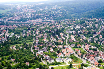 Vue aérienne de Ville du Sud-Ouest à le quartier Brötzingen in Pforzheim dans le département Bade-Wurtemberg, Allemagne