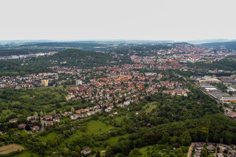 Vue aérienne de De l'ouest à le quartier Brötzingen in Pforzheim dans le département Bade-Wurtemberg, Allemagne