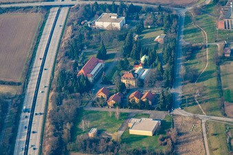 Vue aérienne de Réseaux d'eau à le quartier Rheinau in Mannheim dans le département Bade-Wurtemberg, Allemagne