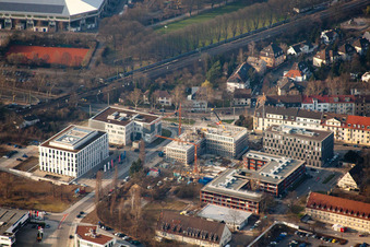 Vue aérienne de Projet EASTSITE de BAU Bauträgergesellschaft mbH à le quartier Neuostheim in Mannheim dans le département Bade-Wurtemberg, Allemagne