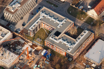 Vue aérienne de Résidence étudiante Eastsite à le quartier Neuostheim in Mannheim dans le département Bade-Wurtemberg, Allemagne