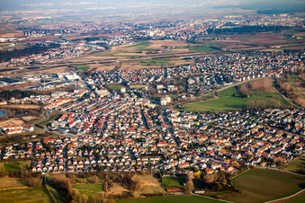 Photographie aérienne de Quartier Rohrhof in Brühl dans le département Bade-Wurtemberg, Allemagne