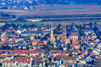 Vue aérienne de Vue de la ville depuis l'ouest à Brühl dans le département Bade-Wurtemberg, Allemagne