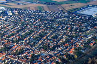 Vue aérienne de Hockenheimer Straße à Ketsch dans le département Bade-Wurtemberg, Allemagne