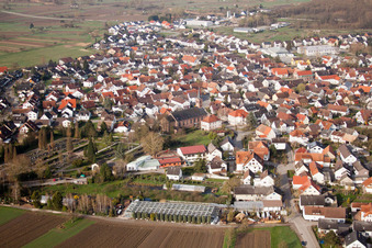 Vue aérienne de Quartier de Neuburgweier à Au am Rhein dans le département Bade-Wurtemberg, Allemagne