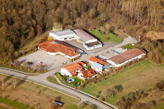 Vue aérienne de À la vieille forêt à le quartier Illingen in Elchesheim-Illingen dans le département Bade-Wurtemberg, Allemagne