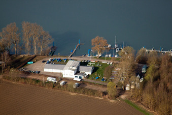 Vue aérienne de Club d'aviron Rastatt 1898 eV à Elchesheim-Illingen dans le département Bade-Wurtemberg, Allemagne