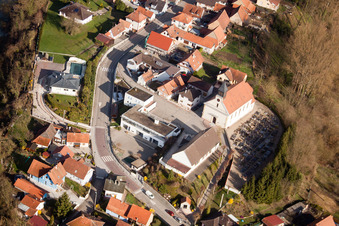 Vue oblique de Munchhausen dans le département Bas Rhin, France