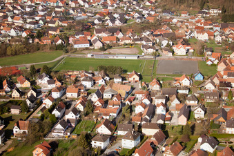 Vue d'oiseau de Mothern dans le département Bas Rhin, France