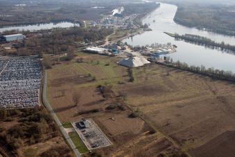 Photographie aérienne de Port à Lauterbourg dans le département Bas Rhin, France