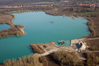 Vue oblique de Port à Lauterbourg dans le département Bas Rhin, France