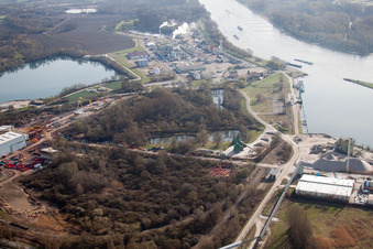 Vue oblique de Lauterbourg dans le département Bas Rhin, France