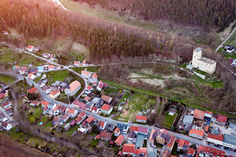 Photographie aérienne de Ruines du château Liebenstein à Liebenstein à le quartier Liebenstein in Geratal dans le département Thuringe, Allemagne