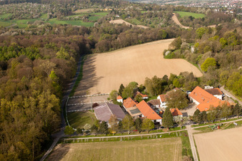 Vue aérienne de Rittnerthof à le quartier Durlach in Karlsruhe dans le département Bade-Wurtemberg, Allemagne