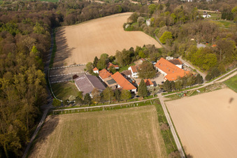 Vue aérienne de Rittnerthof à le quartier Durlach in Karlsruhe dans le département Bade-Wurtemberg, Allemagne